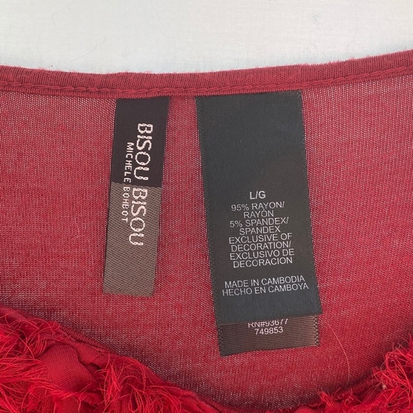 Bisou Bisou - Women's - Red - Blouse - Top - Long Sleeve - Shirt - Size: Large - Picture 5 of 8